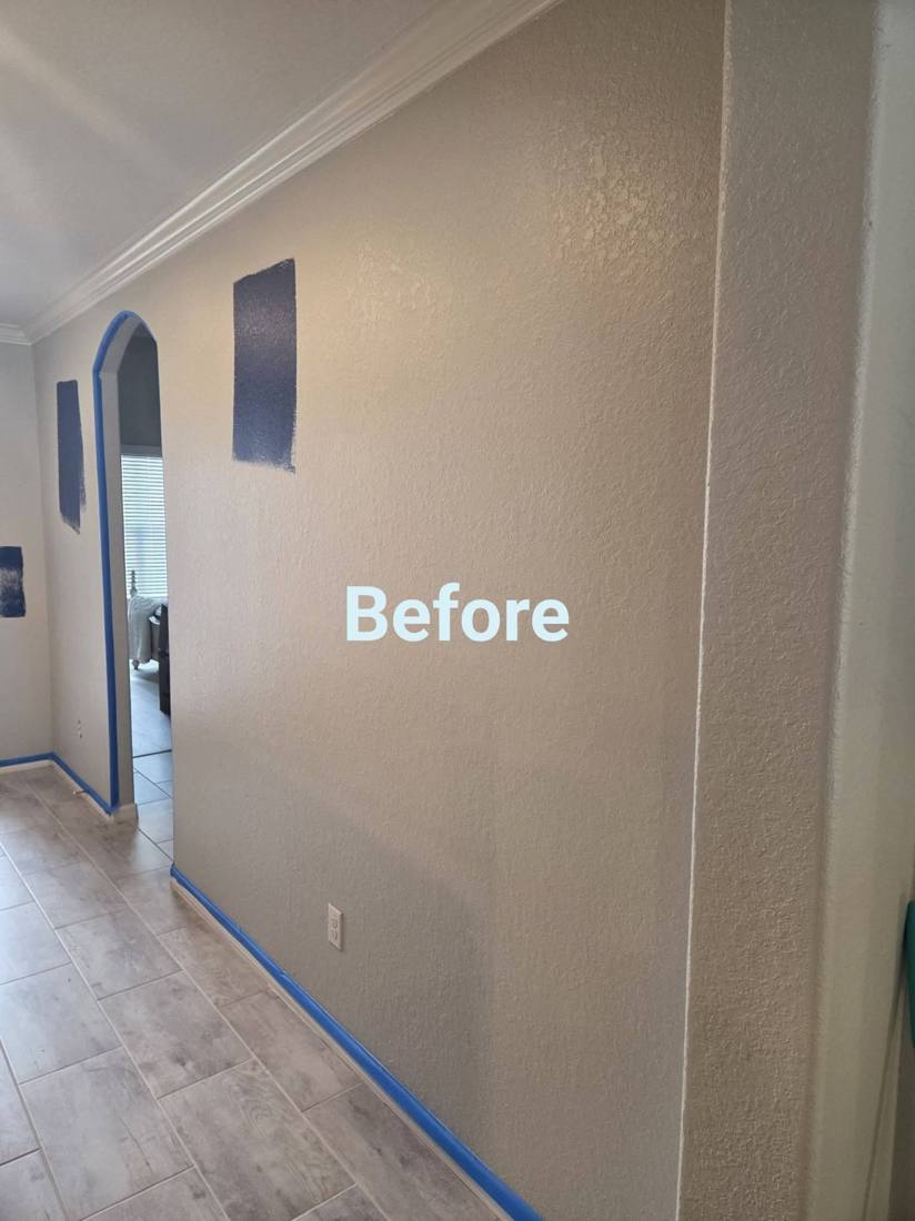 Hallway wall before painting