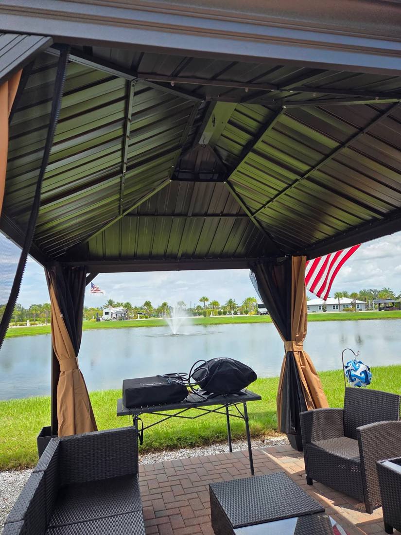 View from inside the finished gazebo